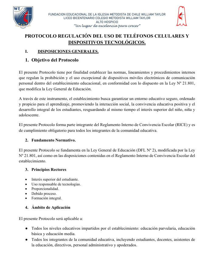 Portada Protocolo de Uso de Celulares y Dispositivos Tecnológicos