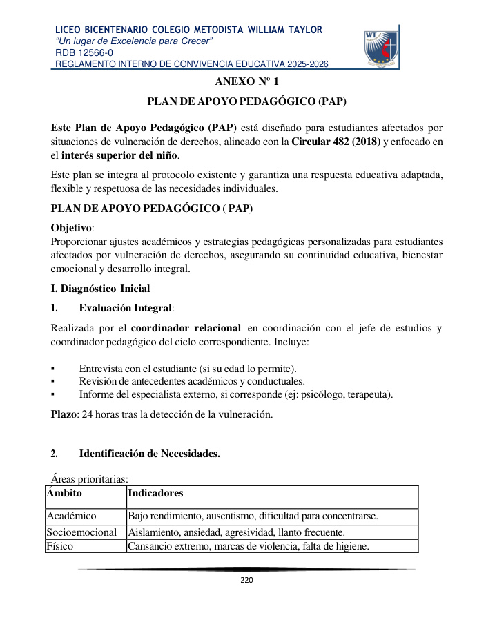 Portada Plan de Apoyo Pedagógico (PAP)