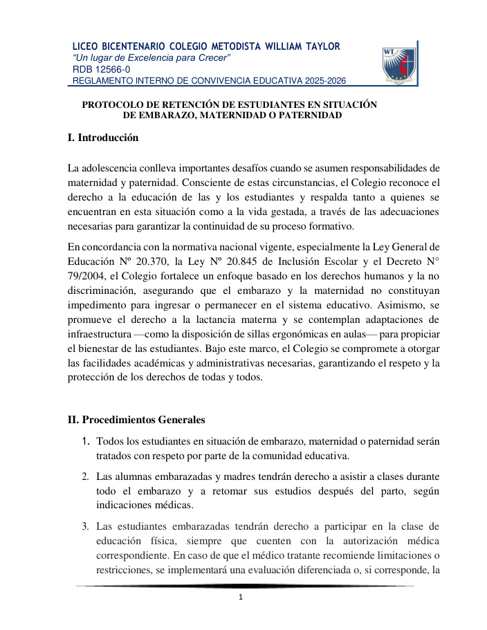 Portada Protocolo de Retención de Estudiantes en Situación de Embarazo, Maternidad o Paternidad